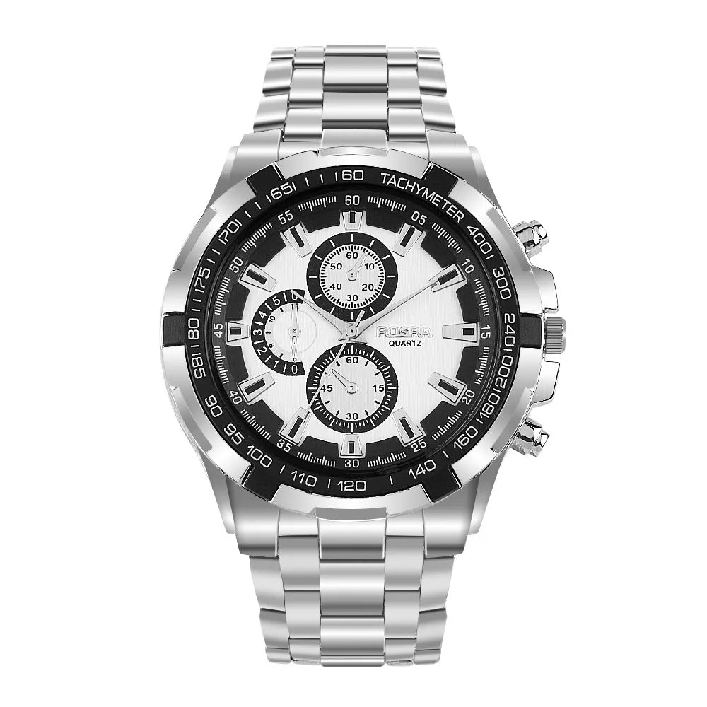 Rosra Man Watch Men Sports Watches 3 Decorative Dial Metal Quartz Wristwatches Cheap Price Dropshipping Reloj Relogio Masculino