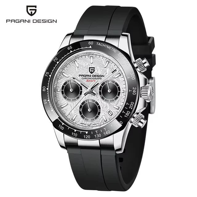 PAGANI DESIGN 2025 NEW 1664 Meteorite Dial Men's Watches Luxury Sapphire Quartz Watch for Men Sport Chronograph Men Reloj Hombre