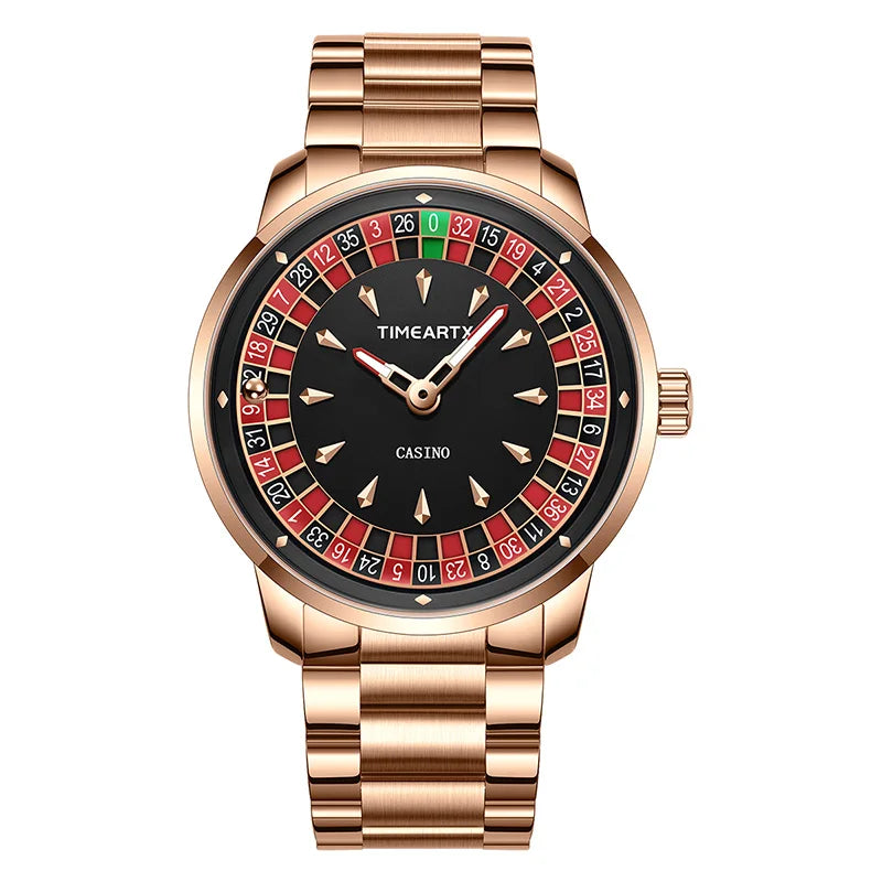 TIMEARTX Brand New Luxury Quartz Watches Man European Roulette Poker Game Wristwatch