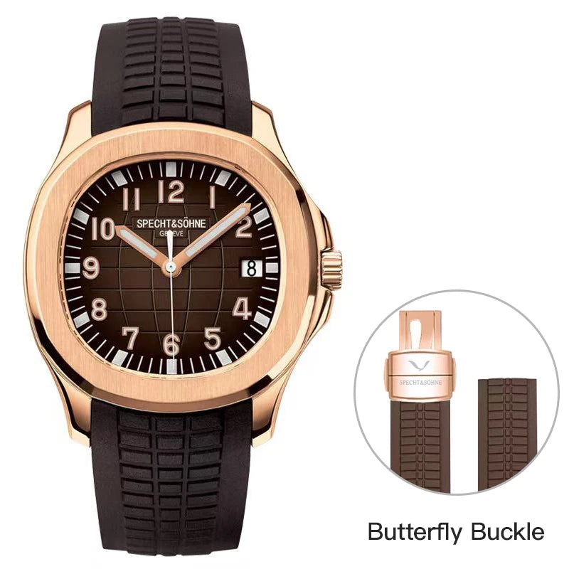 2025 New Men's Watches Automatic Mechanical Watch Luxury Brand Specht&Sohne Sport Watch For Men Rubber Strap Relogio Masculino