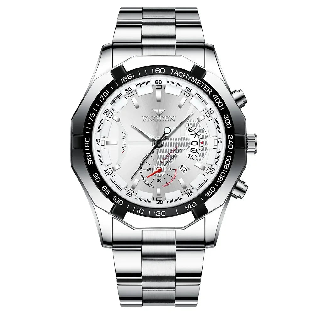 Luxury Square Sport Man Wristwatch Waterproof Luminous Chronograph Quartz Men's Watches Stainless Steel Men Watch Reloj