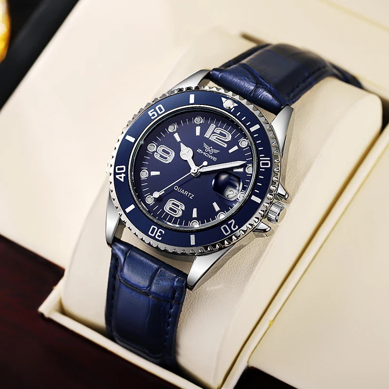 2022 New Fashion Leather Strap Watch For Men relogio masculino Montre High Quality Calendar Men's Wristwatch luxury Waterproof