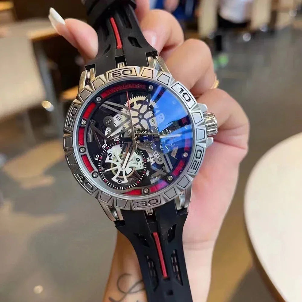 Luxury 3D Creative 2025 Quartz Watches Men AAA Cool 49mm Big Dial Rubber Strap Waterproof Original Wristwatch Relogio Masculino