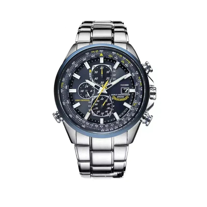 2025 new men's business multifunction fantasy round luxury wristwatch stainless steel strap quartz watch with date