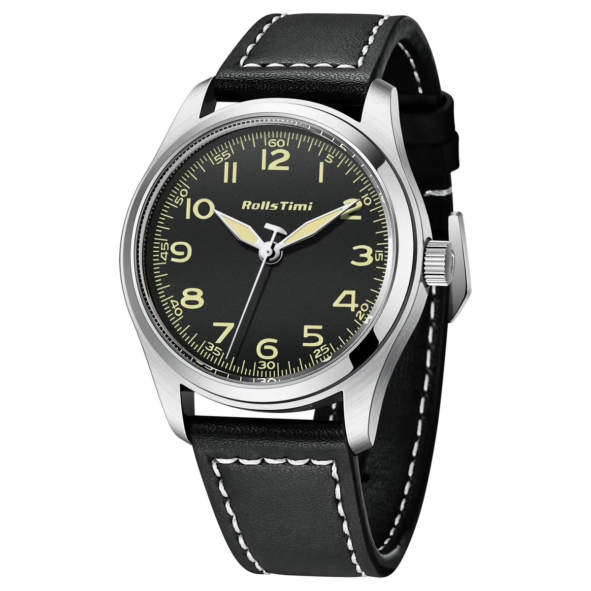2025 New Rollstimi Men's Brand Watches Quartz Sapphire Mirror Men Simple Luminous Waterproof Wristwatch Business Leather Clock