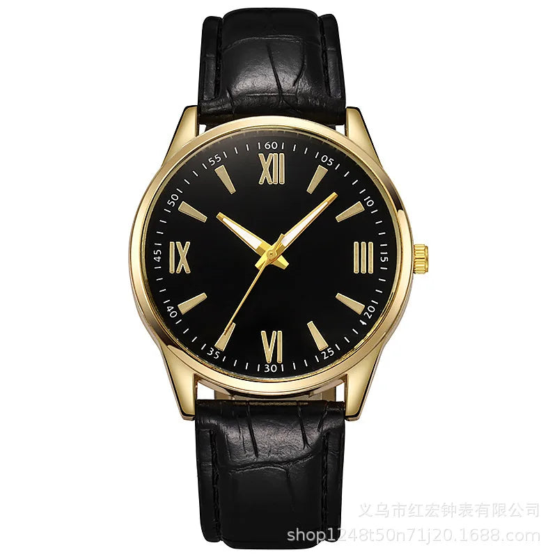Luxury Business Watches for Men Minimalist Retro Leather Strap Roman Numeral Dial Fashion Quartz Wristwatch Relogios Masculino