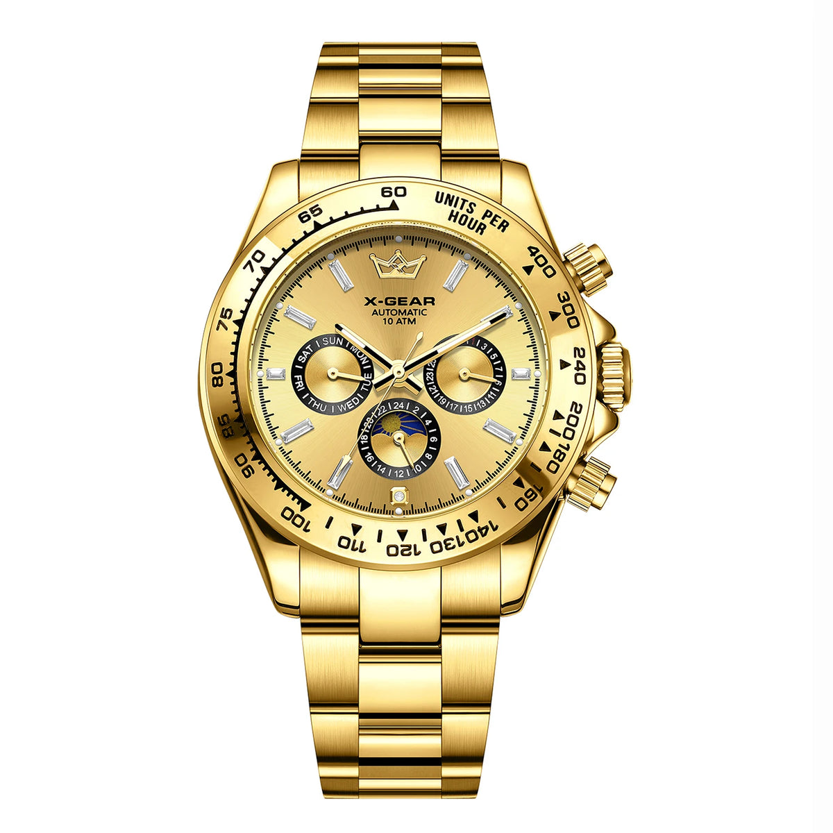 New Luxury Men's Watch – Automatic Mechanical Triple Sub-Dial Six-Hand Water-Resistant Luminous Stainless Steel Wristwatc