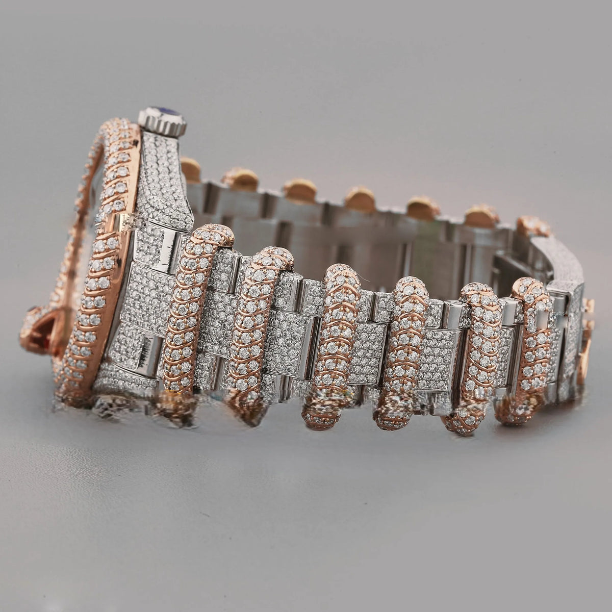For Certified New Luxury Diamond VVS Moissanite Hip Hop Quartz Stainless Steel 5mm Case Thickness Gold Watch for Men