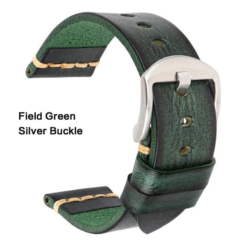Leather Strap For rolex_watch man Watchband Galaxy Watch Strap 18mm 20mm 22mm 24mm Watch Band Wrist Bracelets Roes Gold Buckle