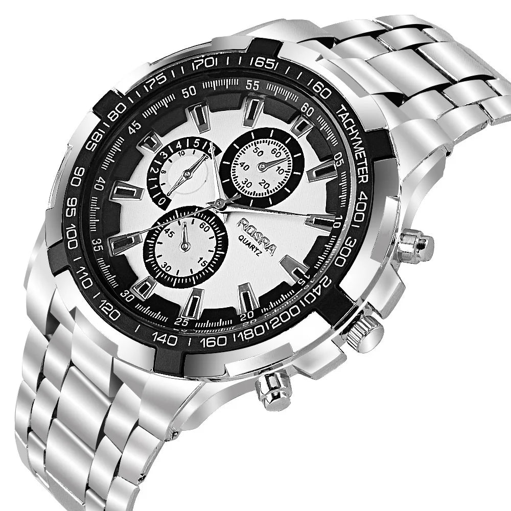 Rosra Man Watch Men Sports Watches 3 Decorative Dial Metal Quartz Wristwatches Cheap Price Dropshipping Reloj Relogio Masculino