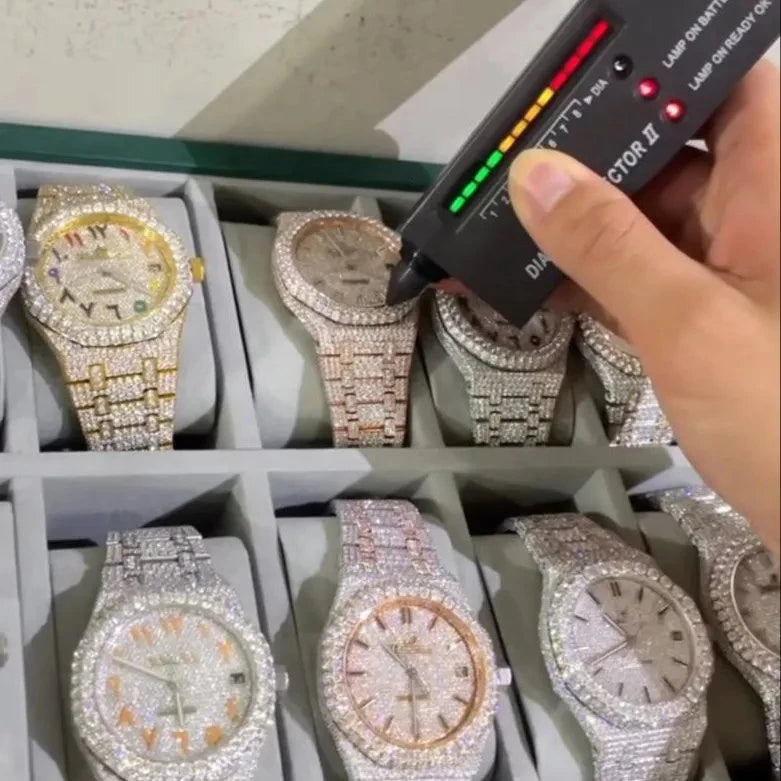 Hip Hop Sport Luxury Iced Out Watch Men Sapphire Designer Watches Automatic Mechanical VVS D Colour Moissanite Movement Watches