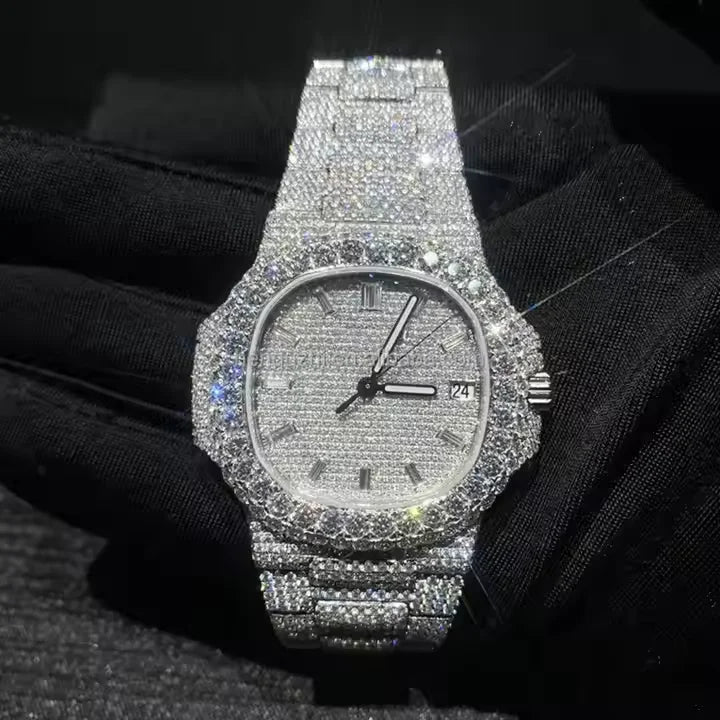 Automatic Mechanical Watches Swiss Movement Luxury Iced Out Watch Men Women Designers Hip Hop VVS D Colour Moissanite Watches