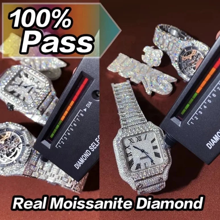 Wholesale Factory VVS Moissanite Diamond Watches Arabian Studded Wrist Iced Out Watch for Gift Hip Hop Iced Out Brand Watches
