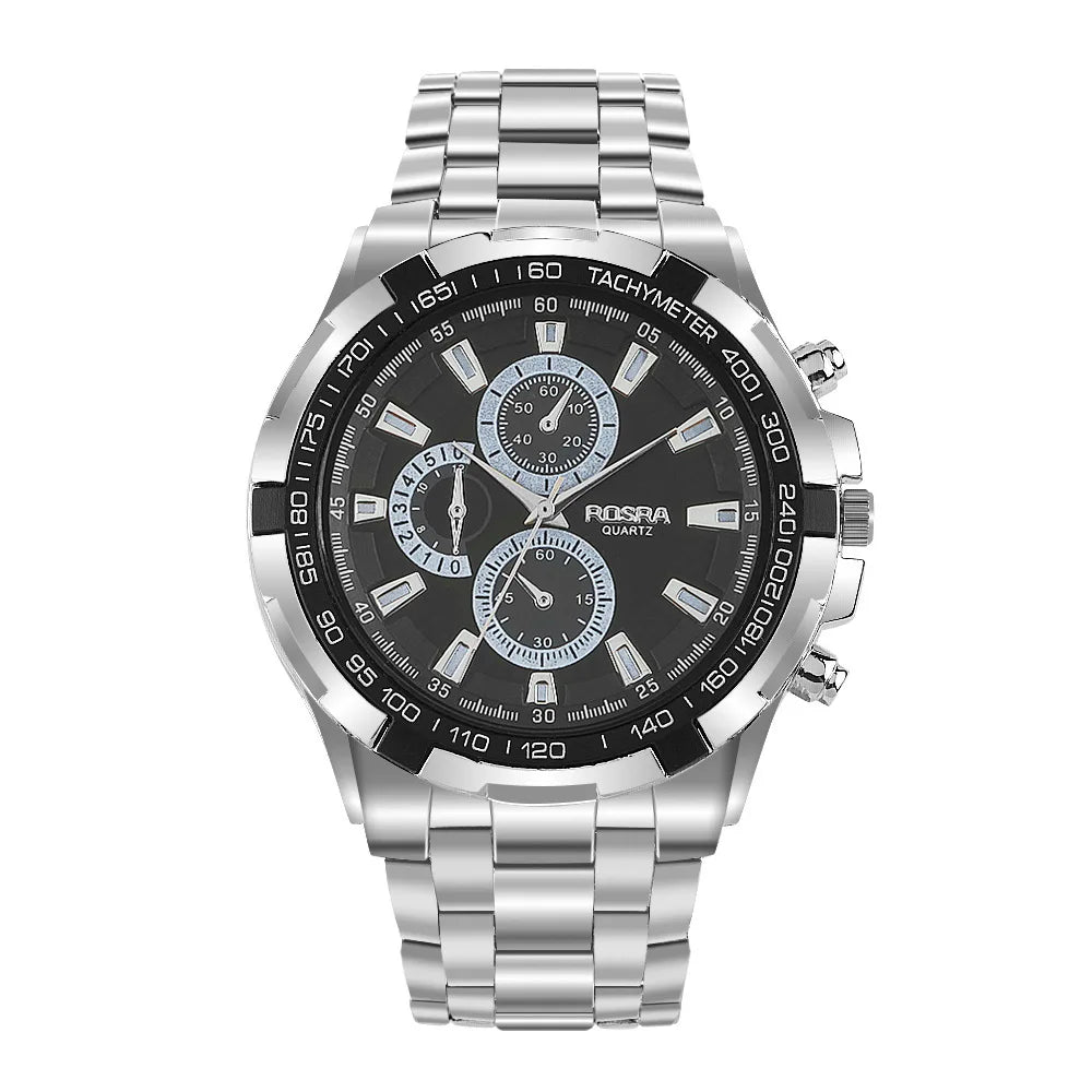 Rosra Man Watch Men Sports Watches 3 Decorative Dial Metal Quartz Wristwatches Cheap Price Dropshipping Reloj Relogio Masculino