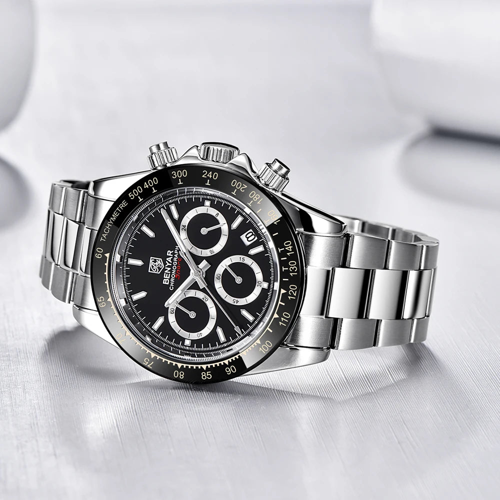 Relojes Hombre 2024 BENYAR New  Watches Men Luxury Brand Chronograph Male Sport Watches Waterproof Stainless Steel Quartz  Watch