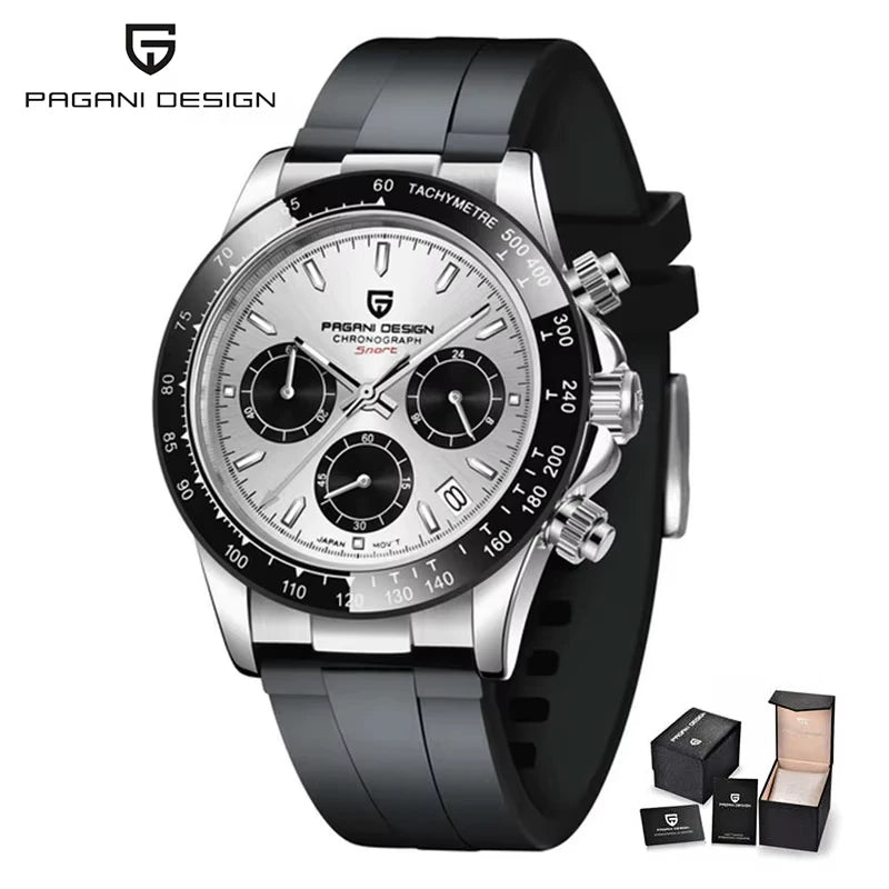 PAGANI DESIGN 2025 NEW 1664 Meteorite Dial Men's Watches Luxury Sapphire Quartz Watch for Men Sport Chronograph Men Reloj Hombre