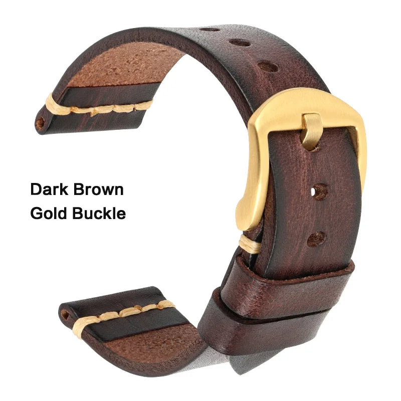 Leather Strap For rolex_watch man Watchband Galaxy Watch Strap 18mm 20mm 22mm 24mm Watch Band Wrist Bracelets Roes Gold Buckle