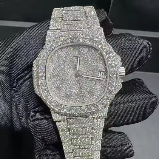 Automatic Mechanical Watches Swiss Movement Luxury Iced Out Watch Men Women Designers Hip Hop VVS D Colour Moissanite Watches