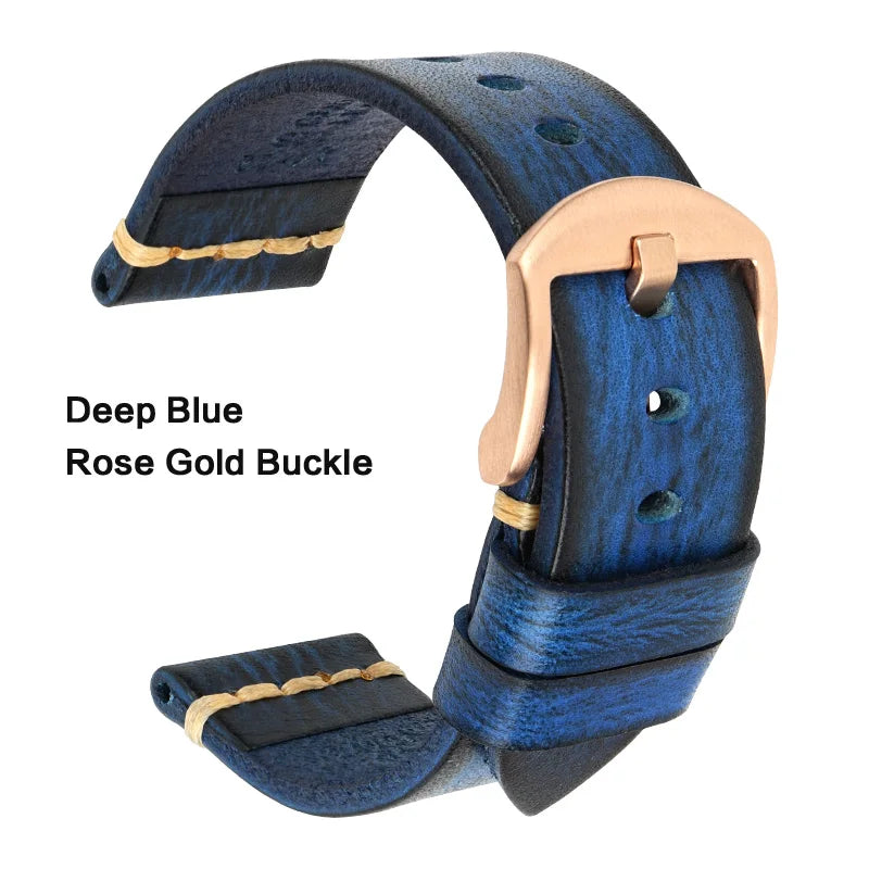 Leather Strap For rolex_watch man Watchband Galaxy Watch Strap 18mm 20mm 22mm 24mm Watch Band Wrist Bracelets Roes Gold Buckle