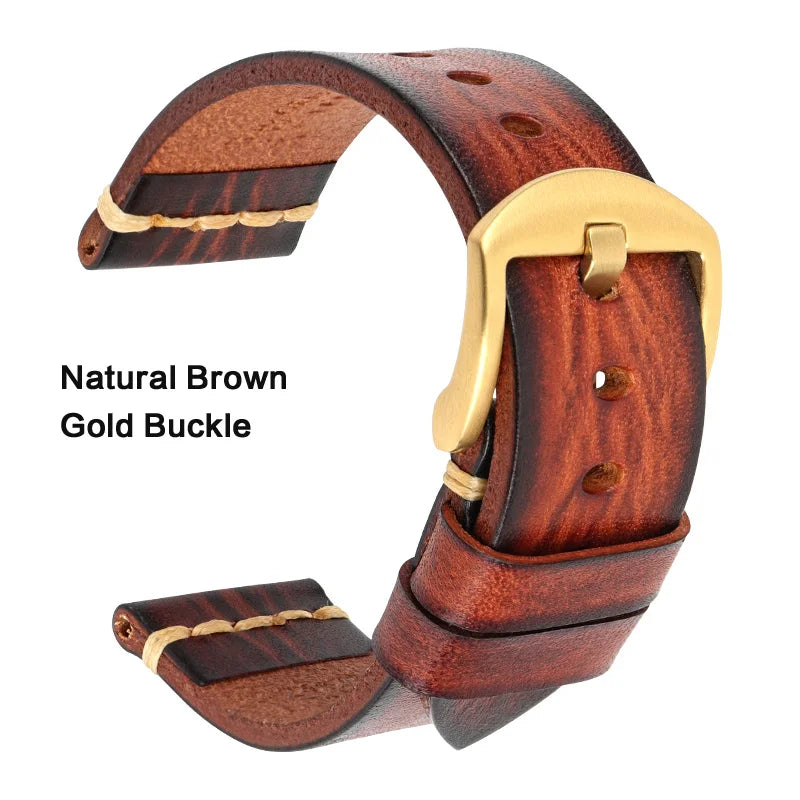 Leather Strap For rolex_watch man Watchband Galaxy Watch Strap 18mm 20mm 22mm 24mm Watch Band Wrist Bracelets Roes Gold Buckle