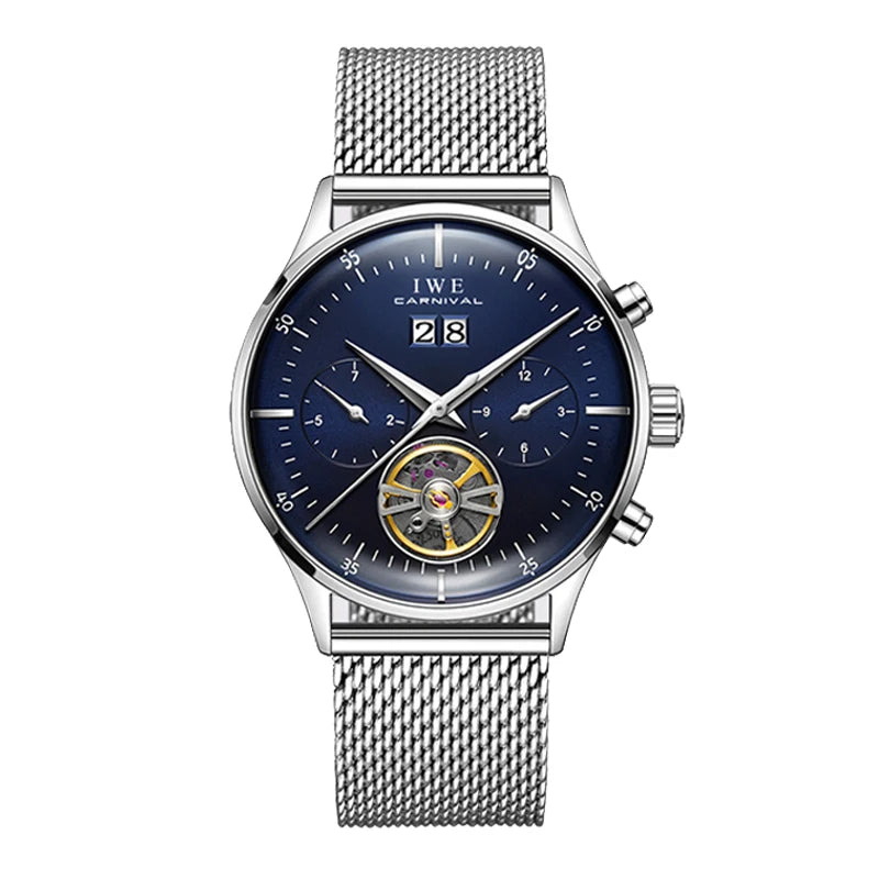 Montre Homme Luxury Brand Watches for Men Automatic Self Winding Mens Watch Leather Date Waterproof Men Mechanical Wristwatches