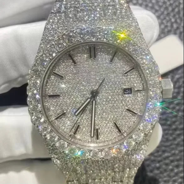 Vvs Luxury Iced Out Watches Pass Diamond test High Quality Black Bussdown Moissanite Watch Mechanical Automatic Watches for Men