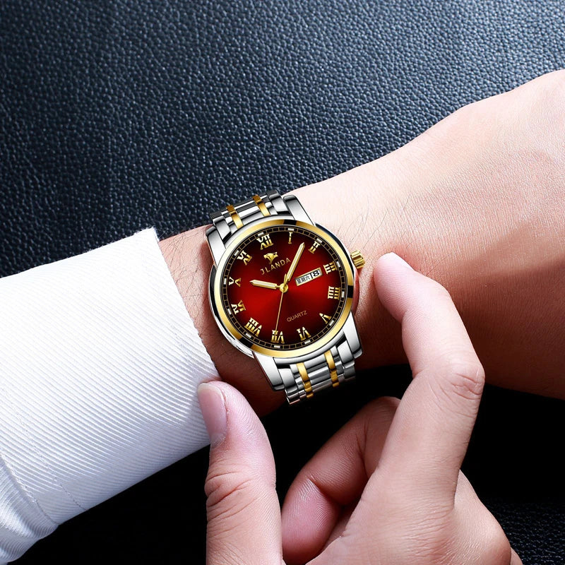 Relojes Hombre Top Brand Watches Men Quartz Business Sport Watches Luxury Gold Stainless Steel Waterproof Date Wrist Watch