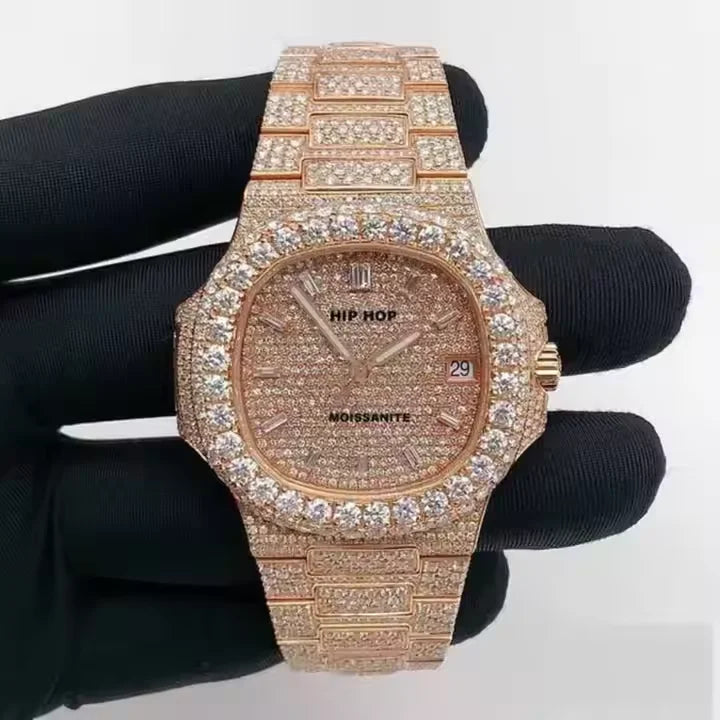 Automatic Mechanical Watches Swiss Movement Luxury Iced Out Watch Men Women Designers Hip Hop VVS D Colour Moissanite Watches