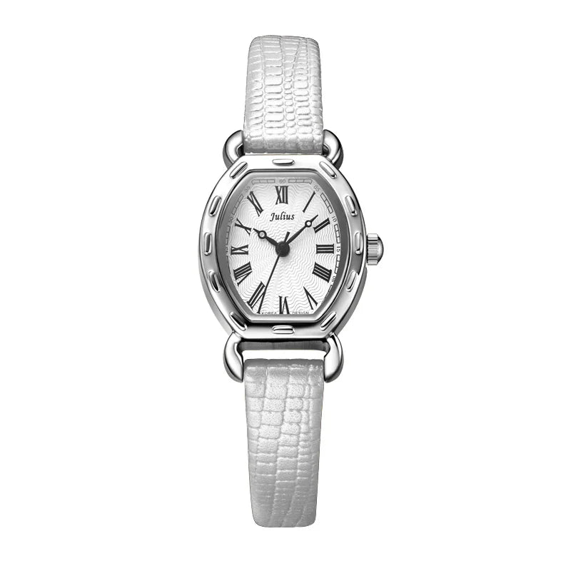 JULIUS JA-544 Wrist Watches For Women Small Dial Rome Number Genuine Leather Whatch Rose Gold Antique Relogio Feminino Montre