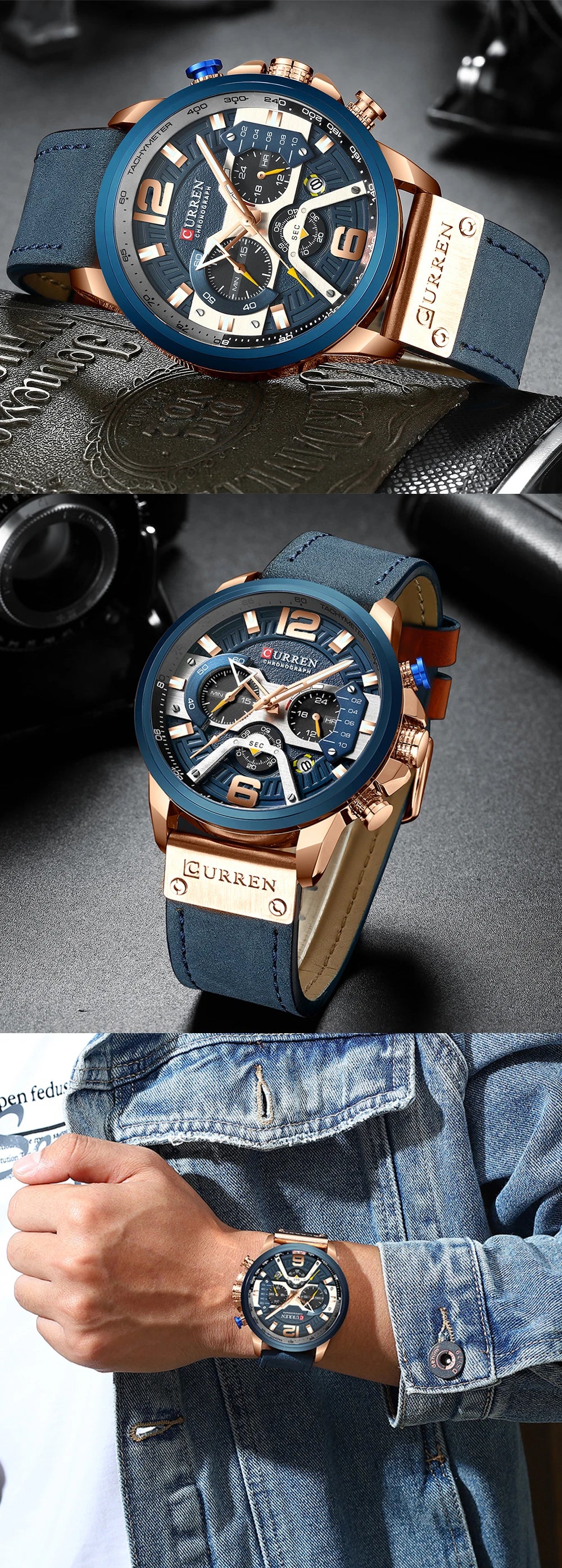Luxury Watch For Men Quartz Chronograph Sport Waterproof Man Watches Military Fashion Stainless Steel Wristwatch Clock