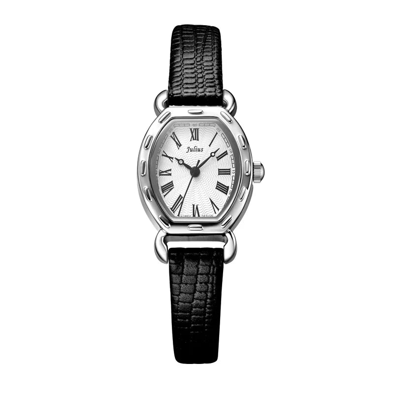 JULIUS JA-544 Wrist Watches For Women Small Dial Rome Number Genuine Leather Whatch Rose Gold Antique Relogio Feminino Montre