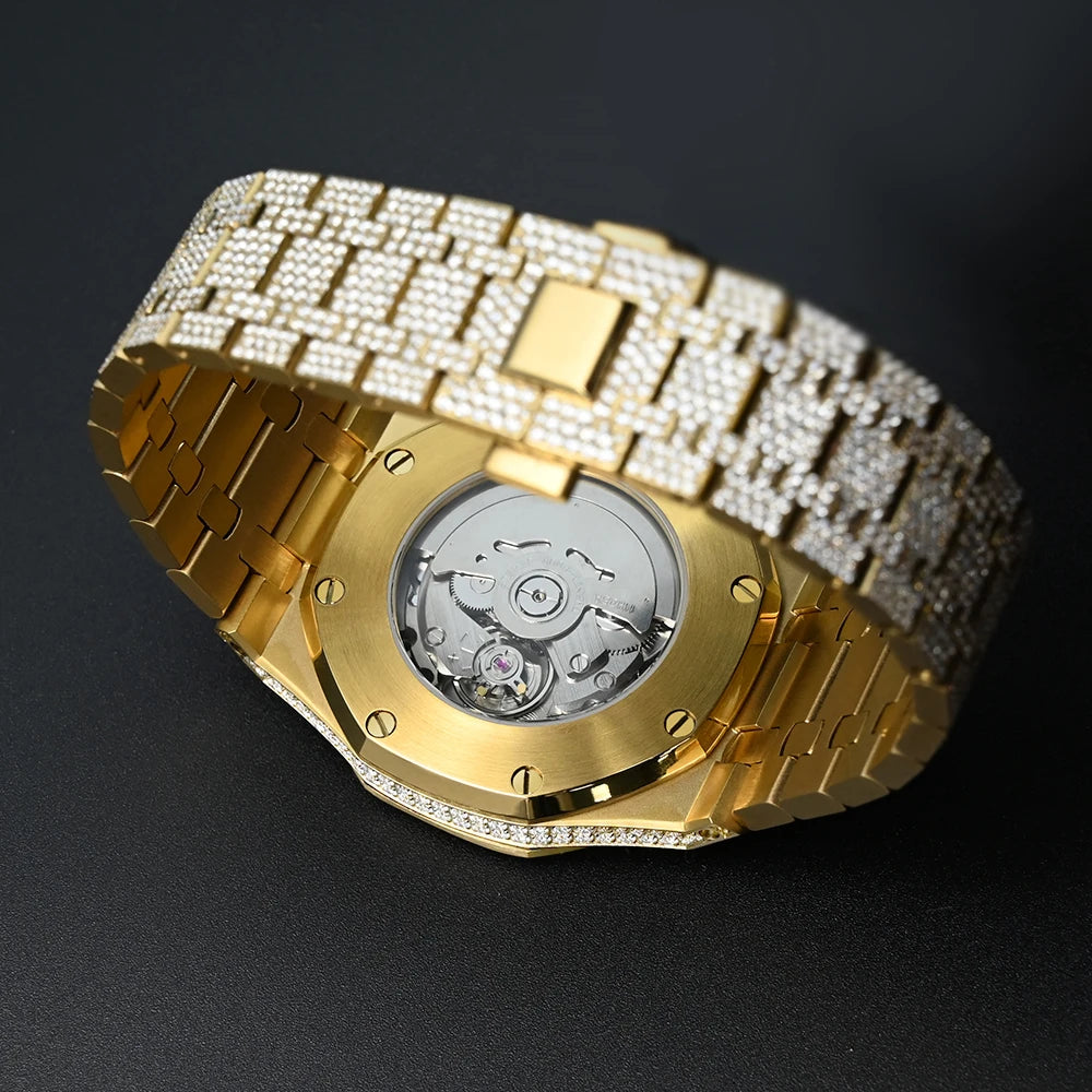 Designer Luxury Sapphire Automatic Mechanical Movement Watches Iced Out VVS Moissanite Watches for Men Wholesale