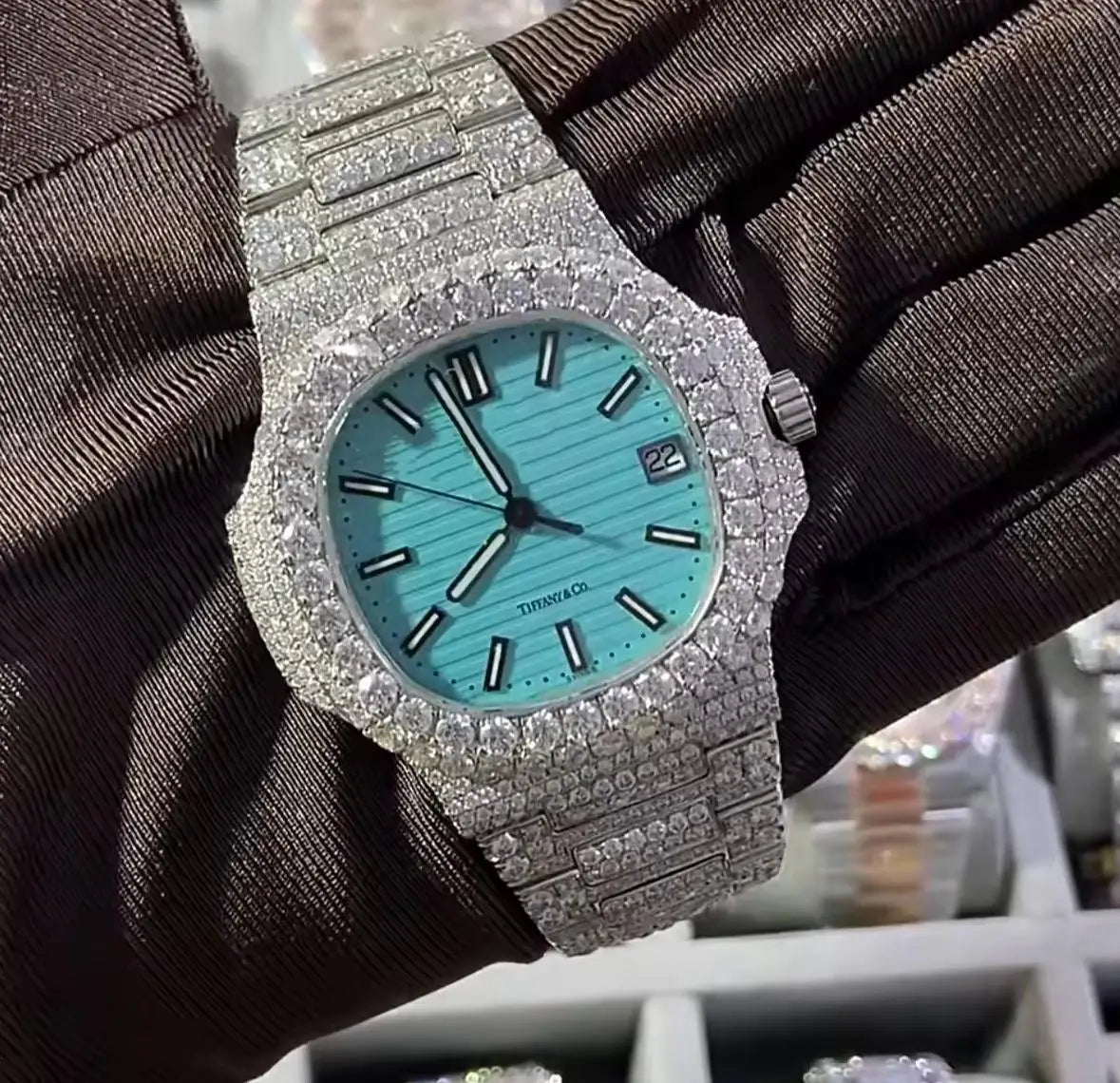 Factory Wholesale Luxury Men's Mechanical Watches High Quality VVS Moissanite Pass Diamond Tester Automatic New Glass Pointer