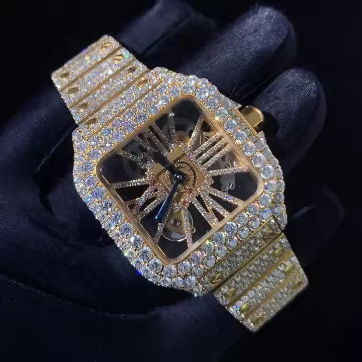 Wholesale Factory VVS Moissanite Diamond Watches Arabian Studded Wrist Iced Out Watch for Gift Hip Hop Iced Out Brand Watches