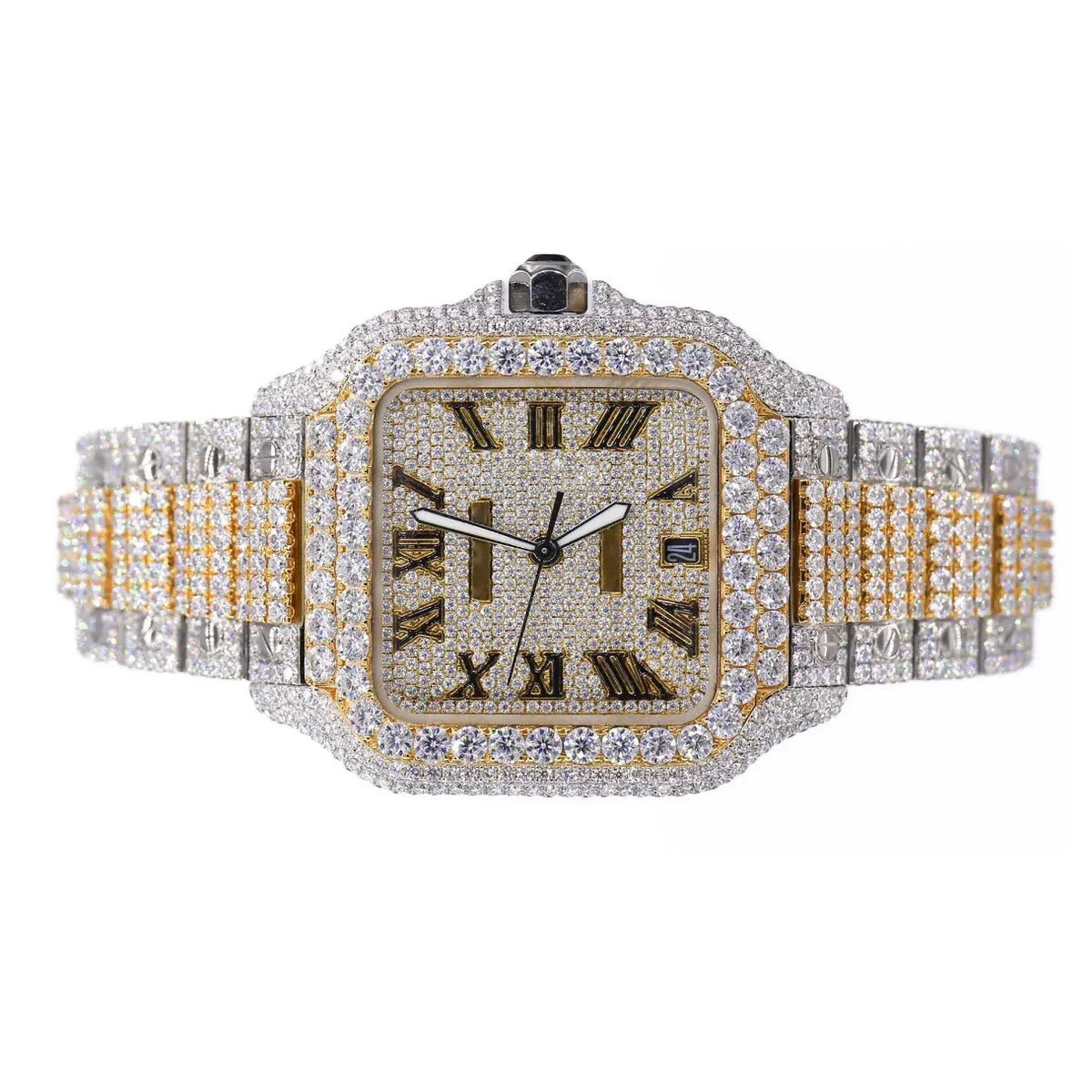 Wholesale Factory VVS Moissanite Diamond Watches Arabian Studded Wrist Iced Out Watch for Gift Hip Hop Iced Out Brand Watches