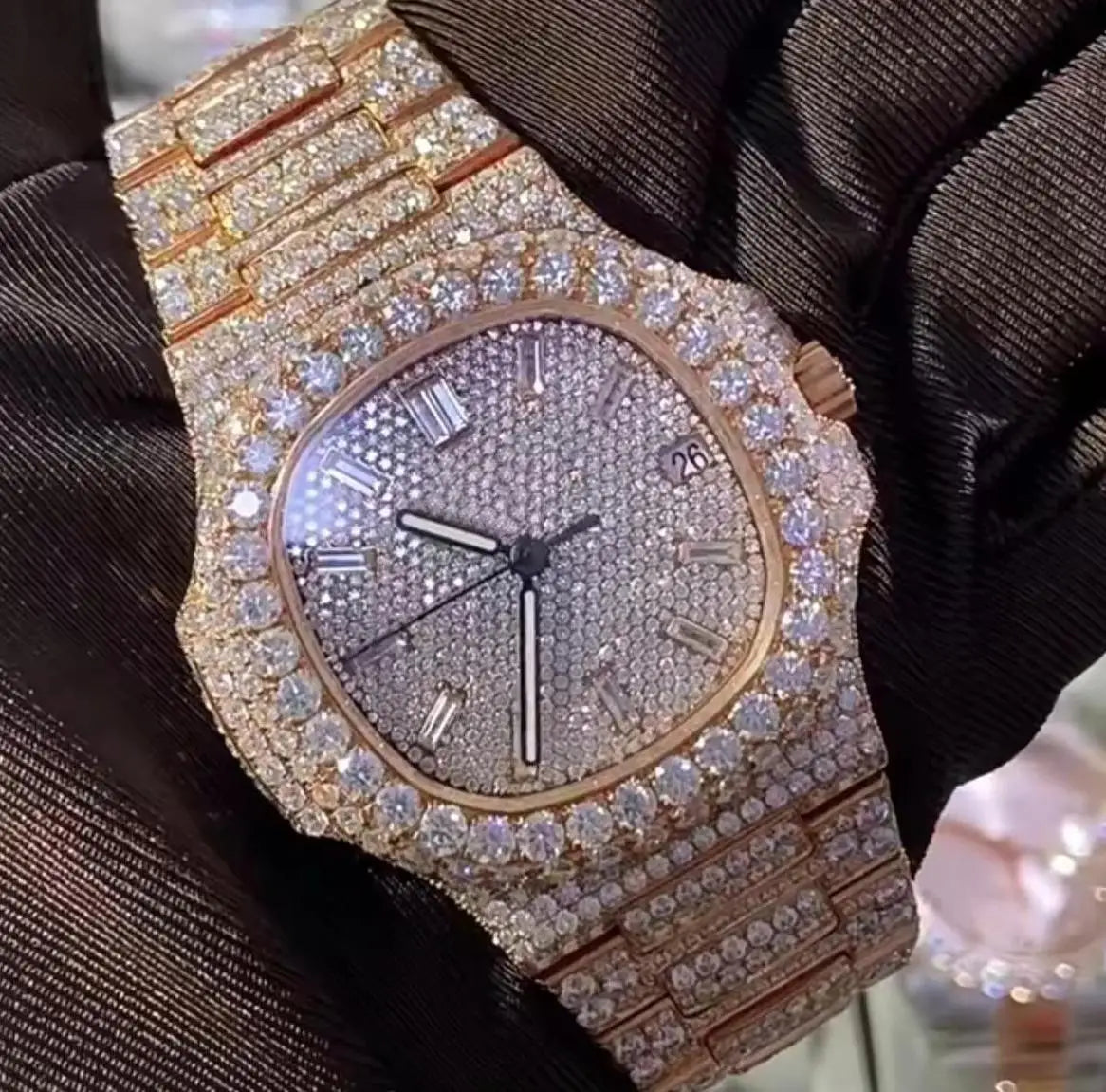 Hip Hop Sport Luxury Iced Out Watch Men Sapphire Designer Watches Automatic Mechanical VVS D Colour Moissanite Movement Watches