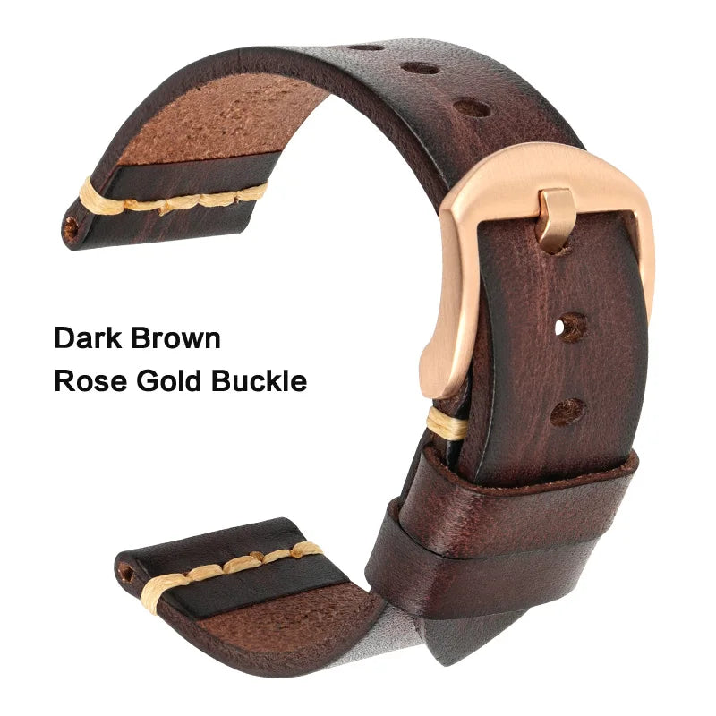 Leather Strap For rolex_watch man Watchband Galaxy Watch Strap 18mm 20mm 22mm 24mm Watch Band Wrist Bracelets Roes Gold Buckle