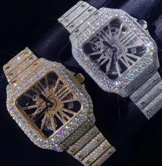 VVS High Quality Luxury Moissanite Watches with Custom Dial Diamond Mechanical Watch Diver Factory Wholesale Hip Hop Style Watch
