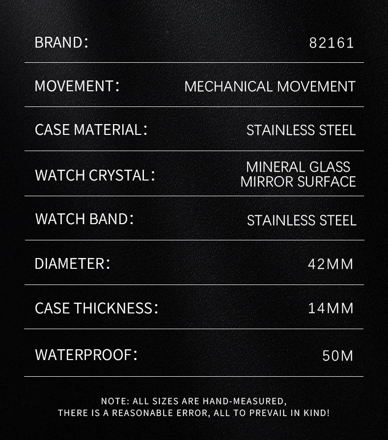 New Luxury Men's Watch – Automatic Mechanical Triple Sub-Dial Six-Hand Water-Resistant Luminous Stainless Steel Wristwatc