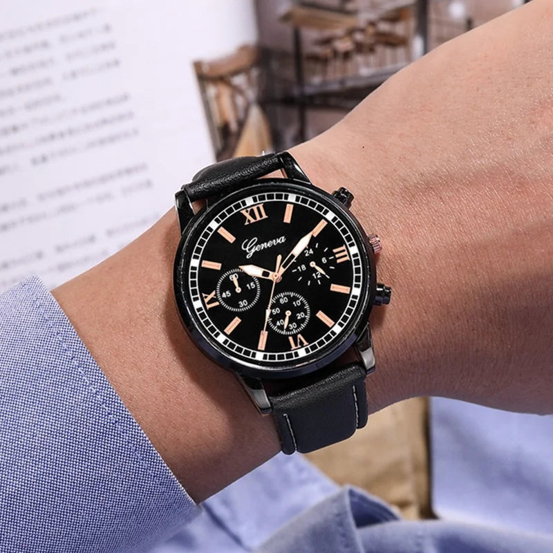 New Mens Watches Luxury Male Clock Fashion Sport Quartz Wristwatch for Man Casual Leather Belt Male Clock Relogio Masculino
