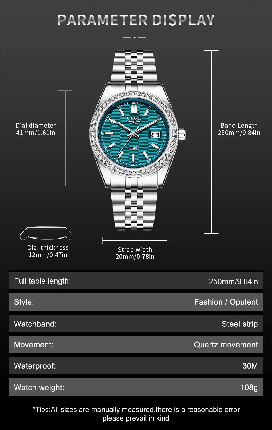 LIGE NEW Men's watches Luxury Fashion Quartz clock Stainless Steel Waterproof Luminous watches for men relogios masculino+BOX
