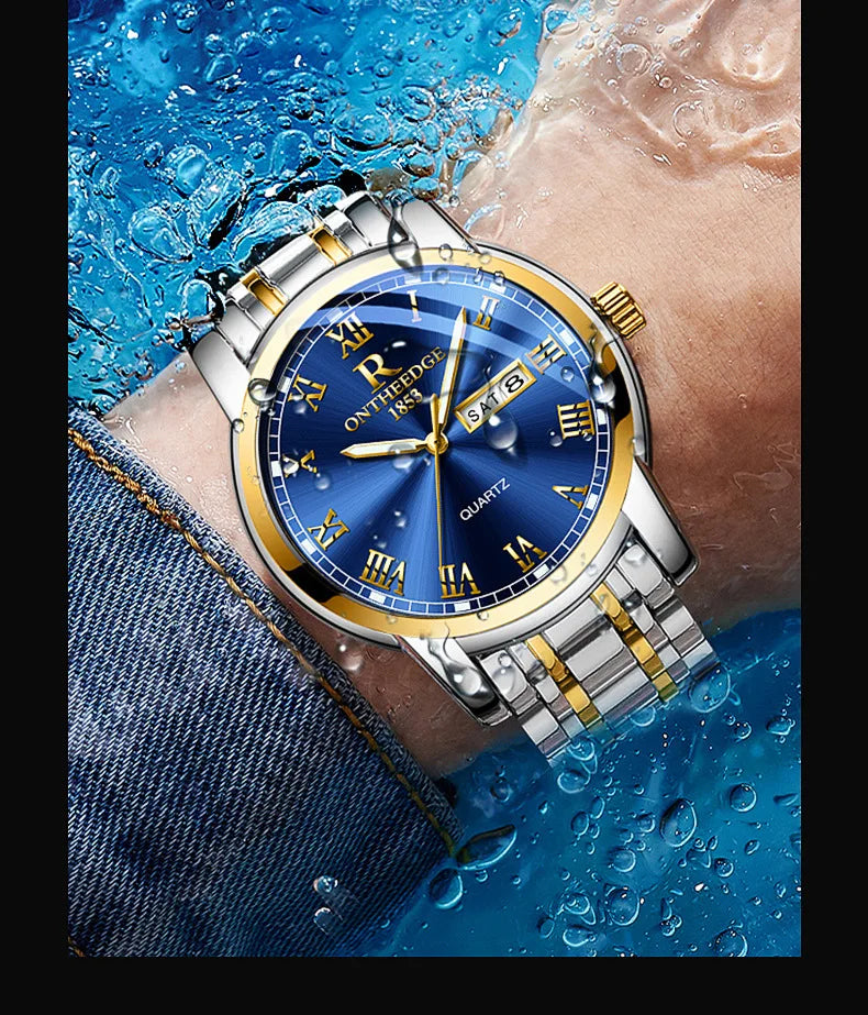 、RuiZhiYuan Swiss Fashion Watch - Waterproof Luminous Men's Alloy Quartz Watch, High-Value Business Dress Watch