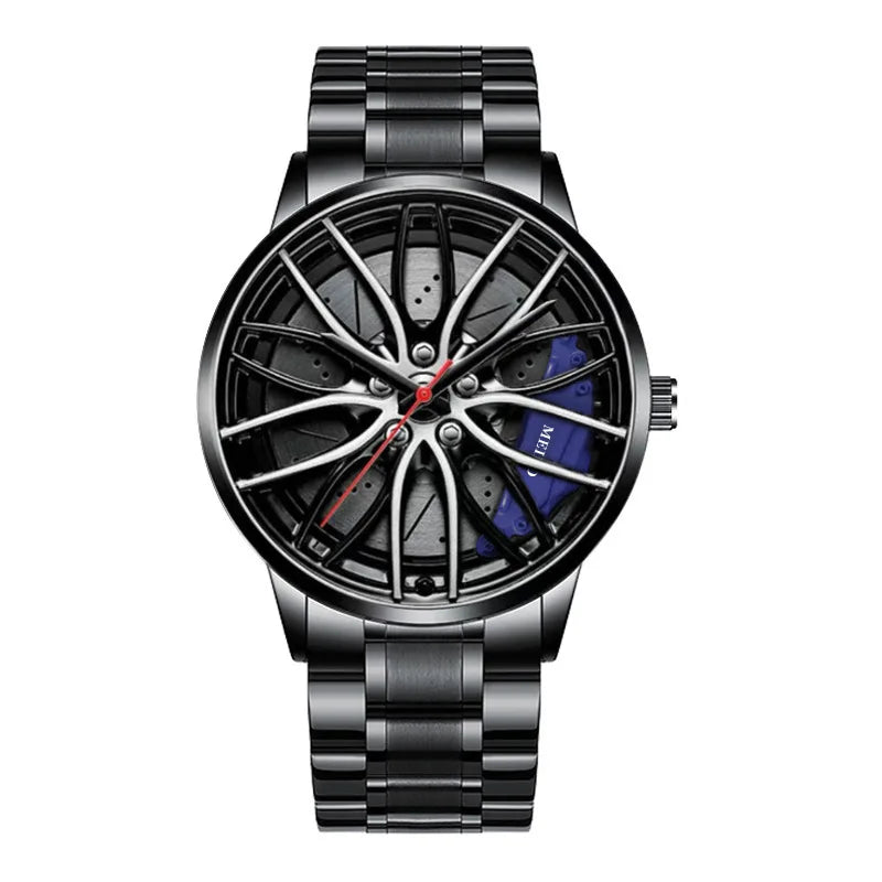 2025 Top Men Leather Watches Men Car Wheel Hub Stainless Steel Quartz Watch For Mens Military Sports Watch Relogio Masculino