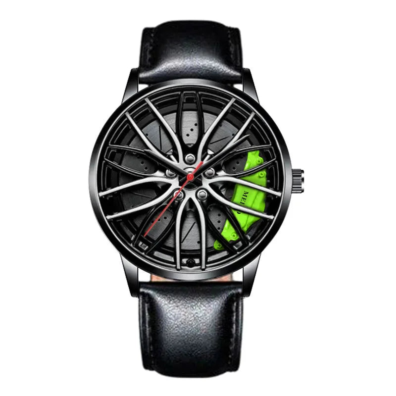 2025 Top Men Leather Watches Men Car Wheel Hub Stainless Steel Quartz Watch For Mens Military Sports Watch Relogio Masculino