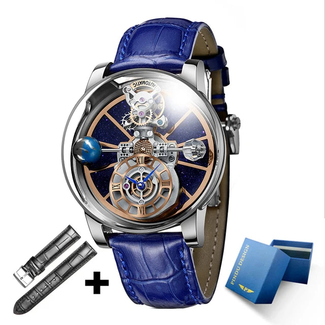 Relogio PINDU Fixed Roulette Watch Latest Design Quartz Watch Men Waterproof Leather Man Wristwatch Upgraded Version