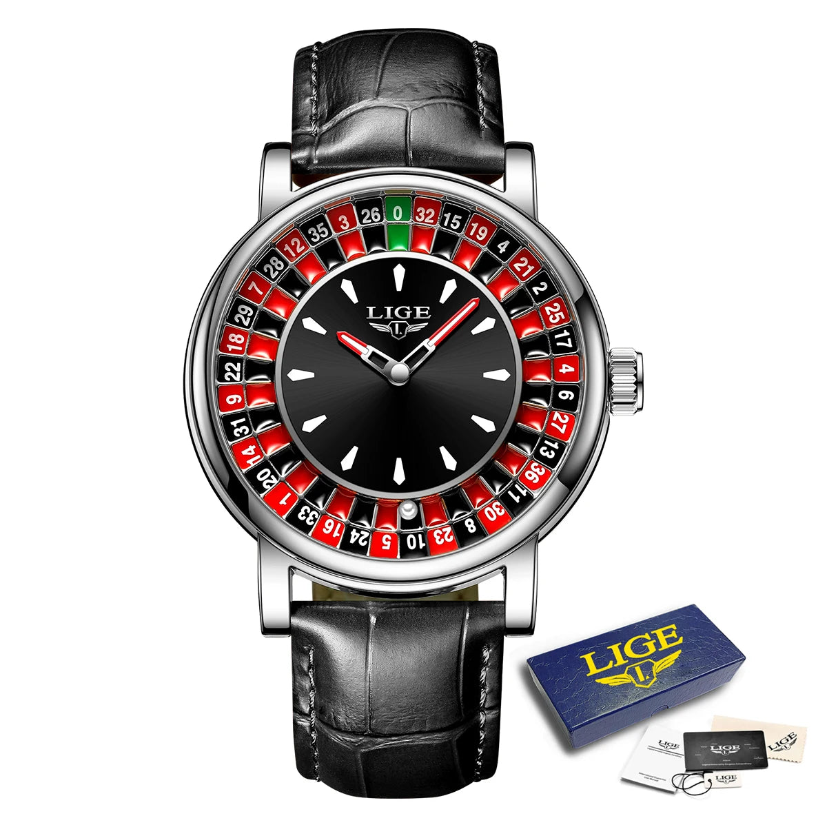 LIGE 2025 Creative Luxury Watches men Roulette Game Dial Fashion Mens Watch Waterproof Luminous Quartz Wristwatches Reloj Hombre