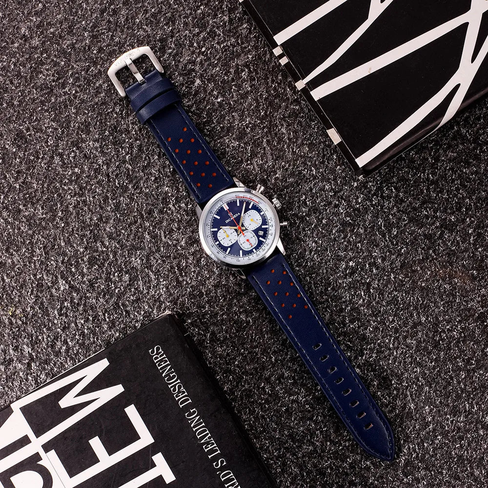 Luminous Couple Watch Chronograph Quartz Leather Multifunctional Sports Waterproof with Date Display