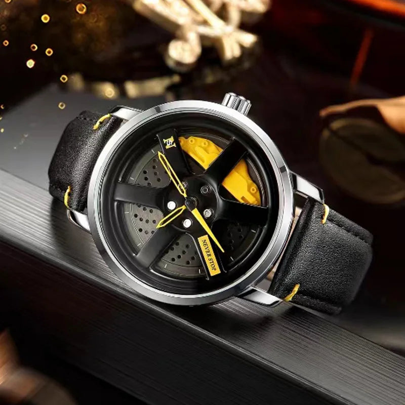 Luxury Sport Car Wheel Watch for Men Top Brand Car Wheel Rim Dial 3D Fashion Men's Watch Waterproof Men Watch Relogio Masculino