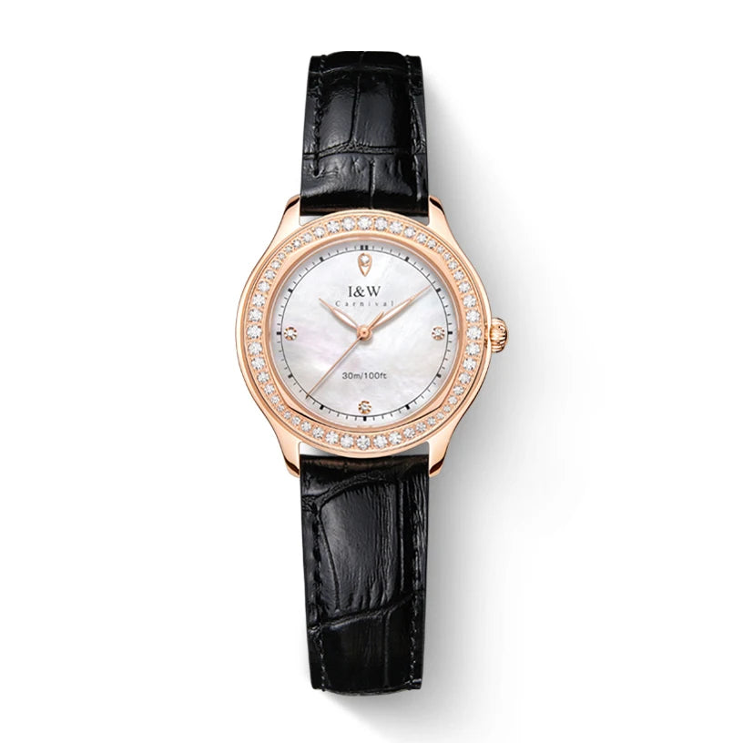 Relogio Feminino IW Fashion Diamonds Watches for Woman Sapphire Leather Luminous Waterproof Switzerland Made Quartz Watches 2025