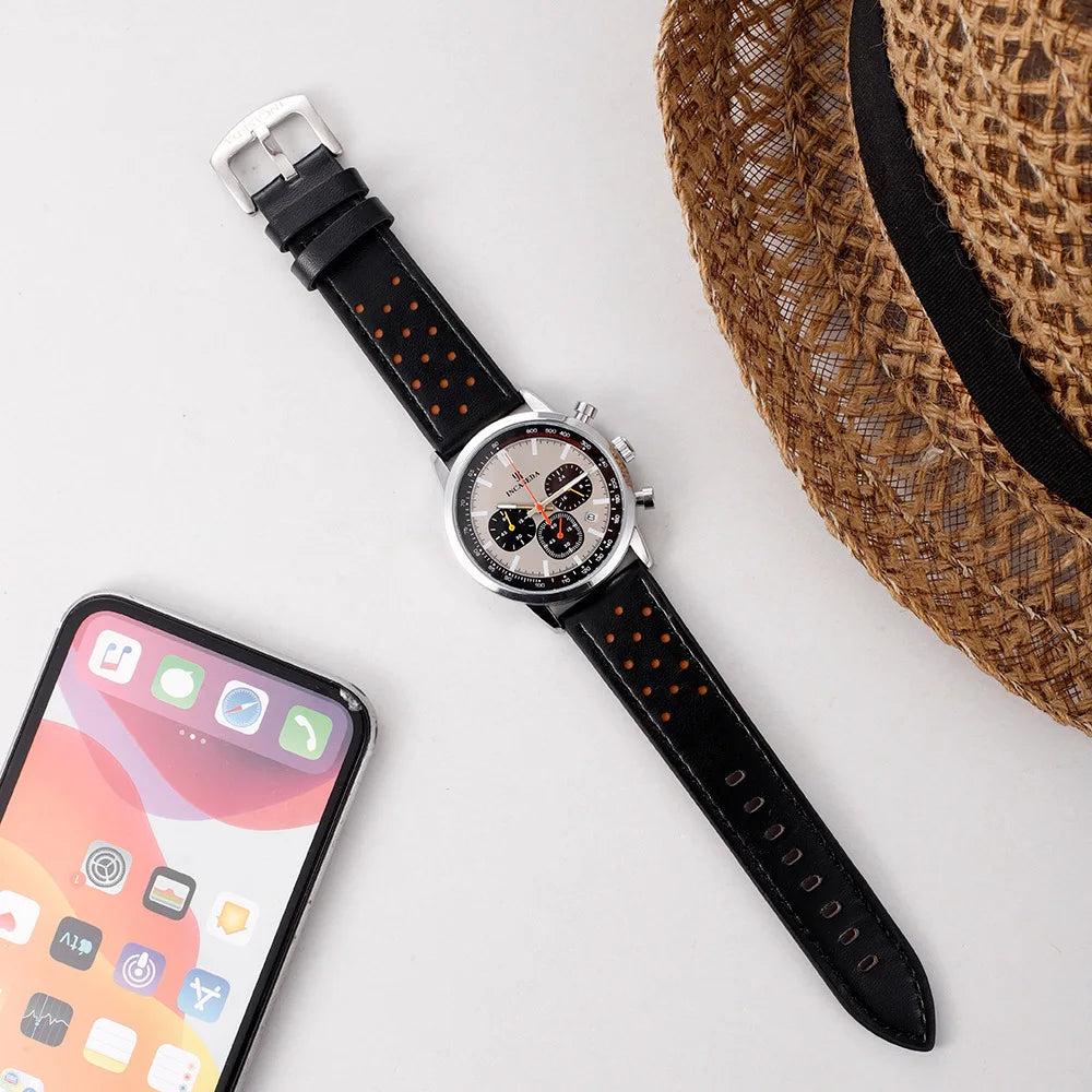 Luminous Couple Watch Chronograph Quartz Leather Multifunctional Sports Waterproof with Date Display